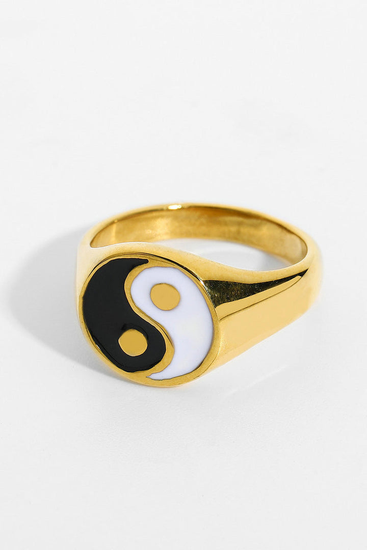 Yin Yang Ring | Black & White | Ring fra Birdsong
