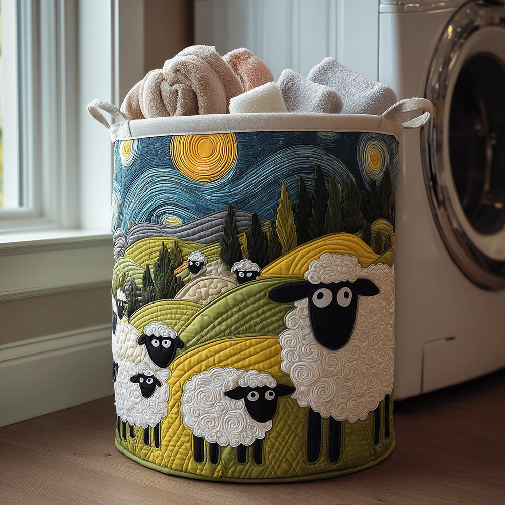 Polstret Opbevaringskurv Med Lam På Marken Til Hjemmet