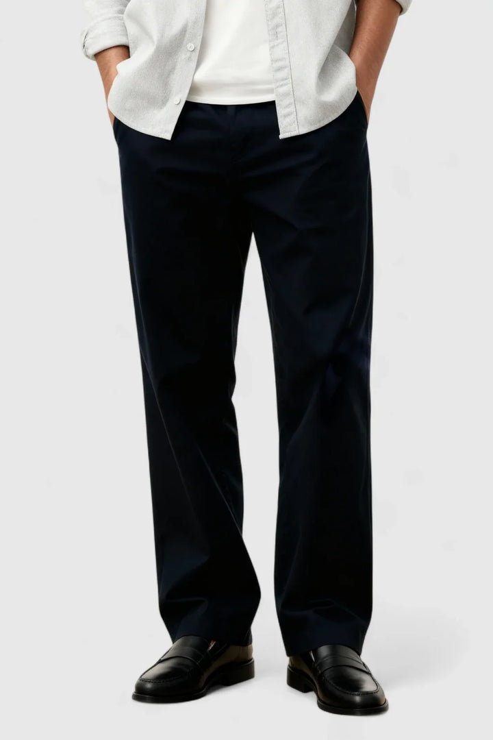 Herre Chinos i Navy Blå – Løs Pasform