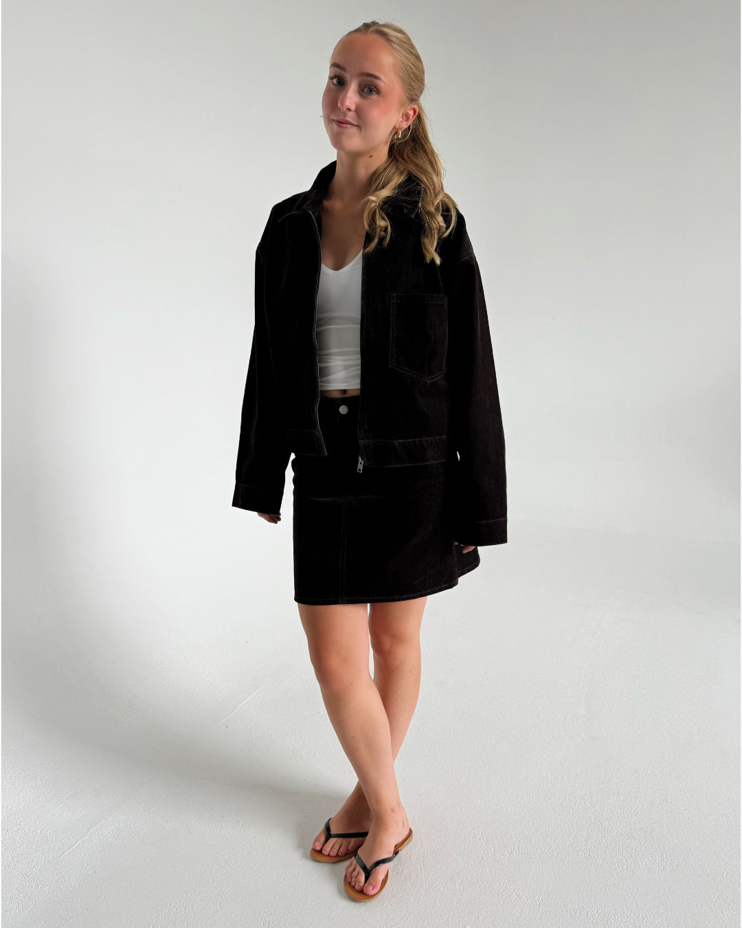 MIA denim nederdel, brun
