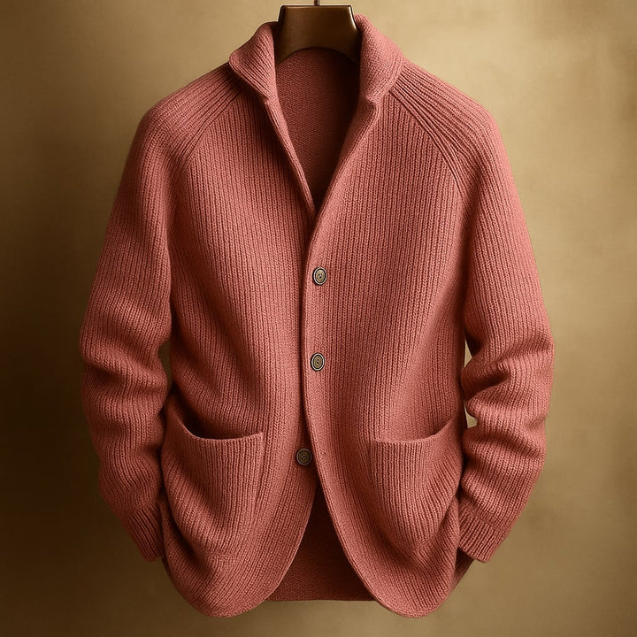Preston | Herres Ribbet Uld Cardigan