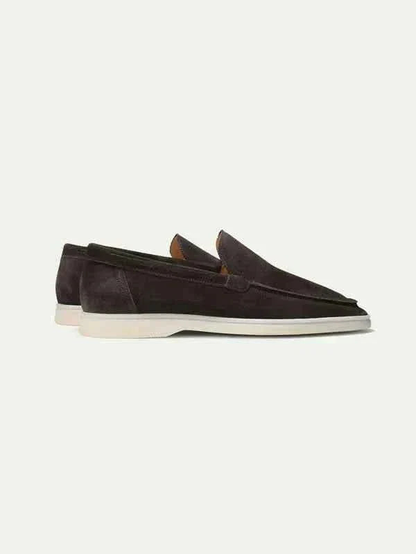Mocassino Klassisk i Brun Suede Læder