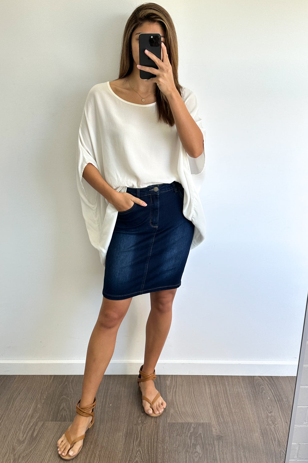 Nova Denim Skirt - Mørk Denim