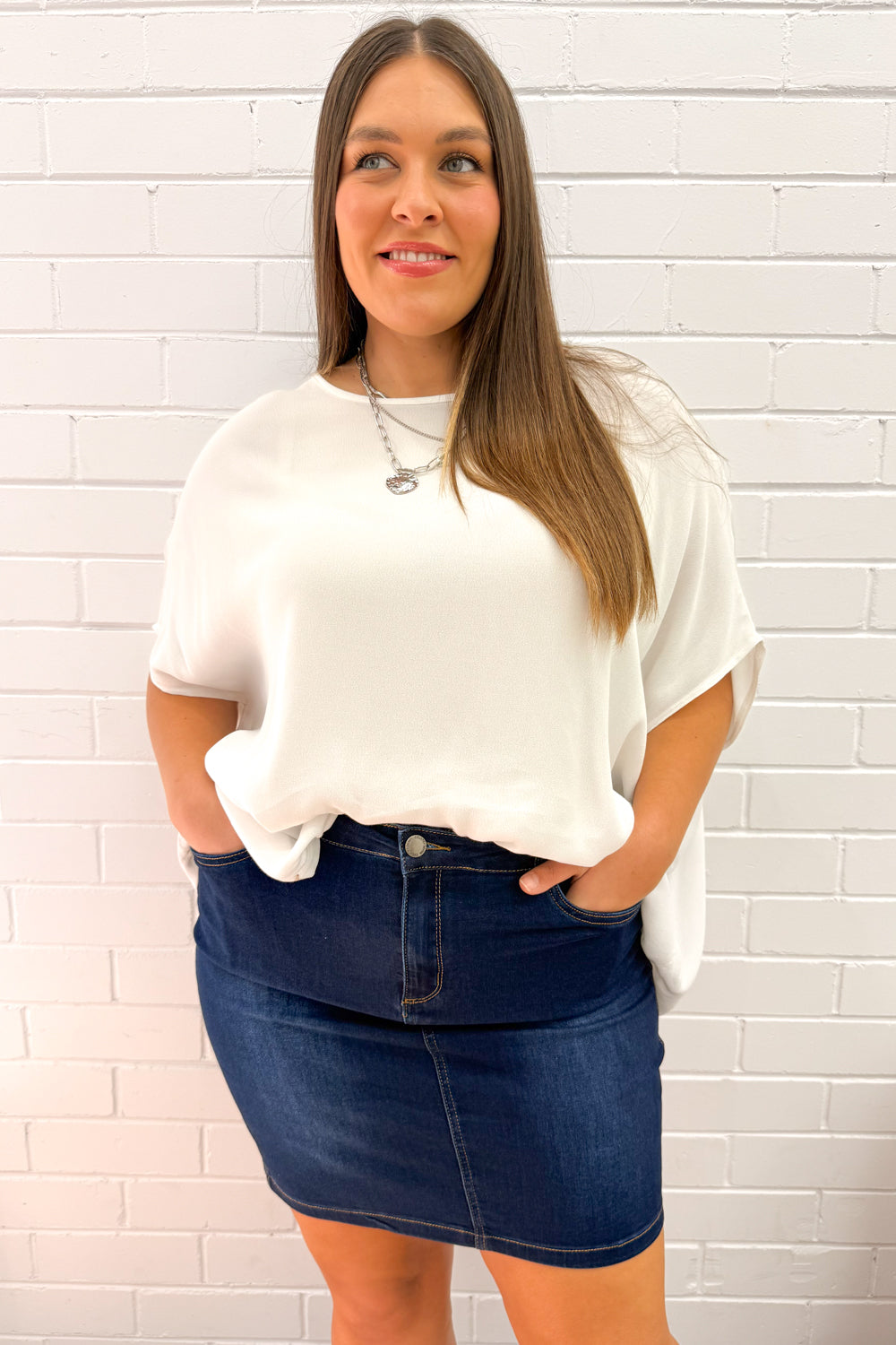 Nova Denim Skirt - Mørk Denim