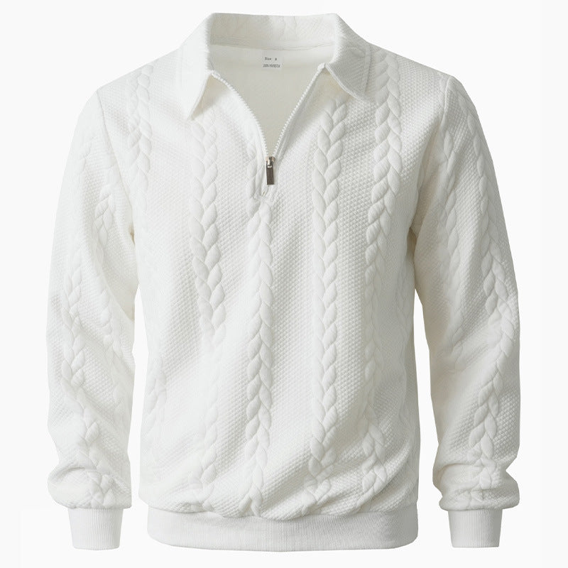 Elegant polo i strik med lynlås