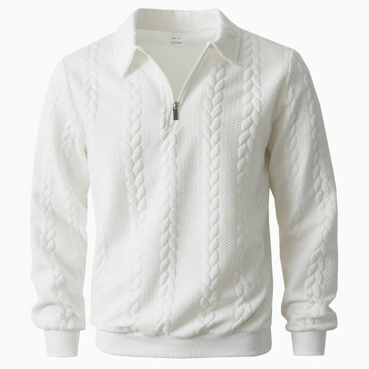 Elegant polo i strik med lynlås