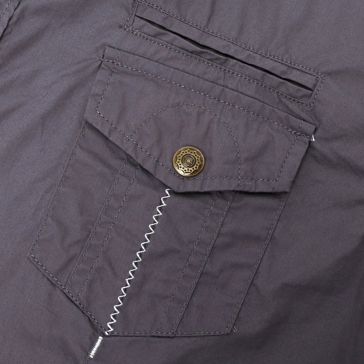 Kortærmet bomulds cargo skjorte