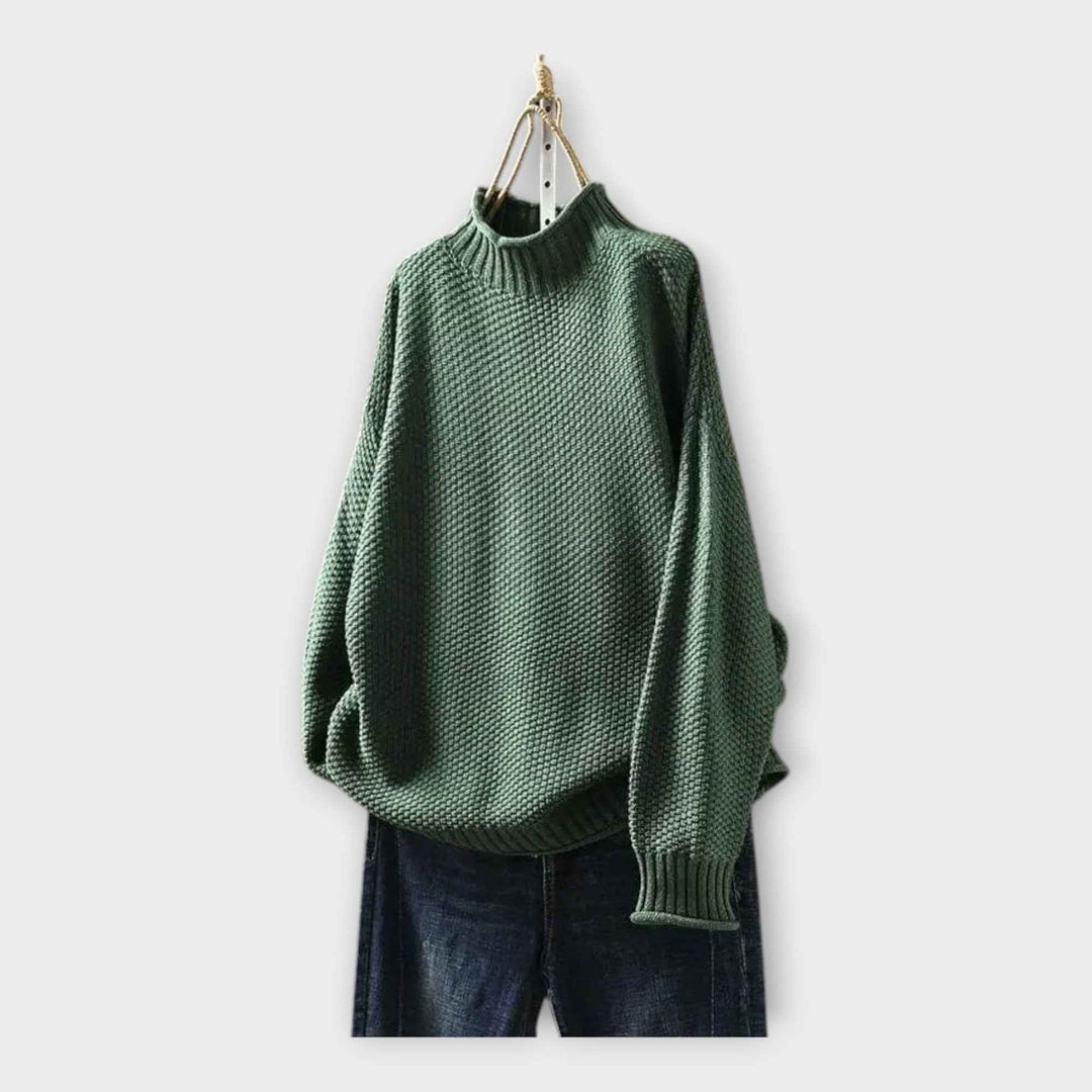 Strikpullover med Høj Krave