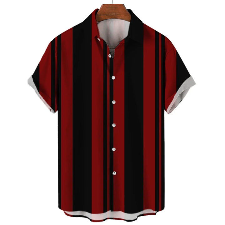 Stribet Kortærmet Sommer Skjorte