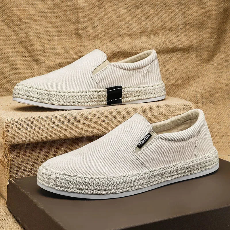 Åndbare Slip-On Lærredssko