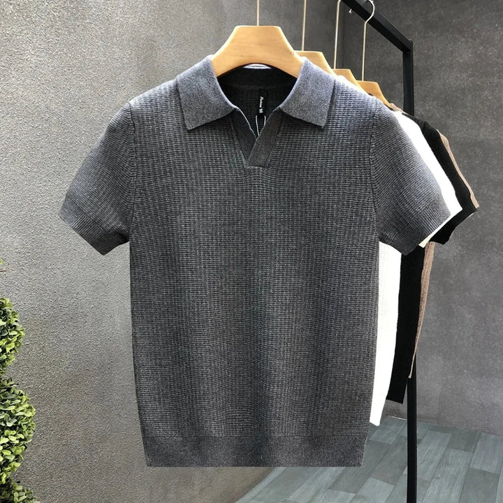 Åndbar Strikket Polo Shirt