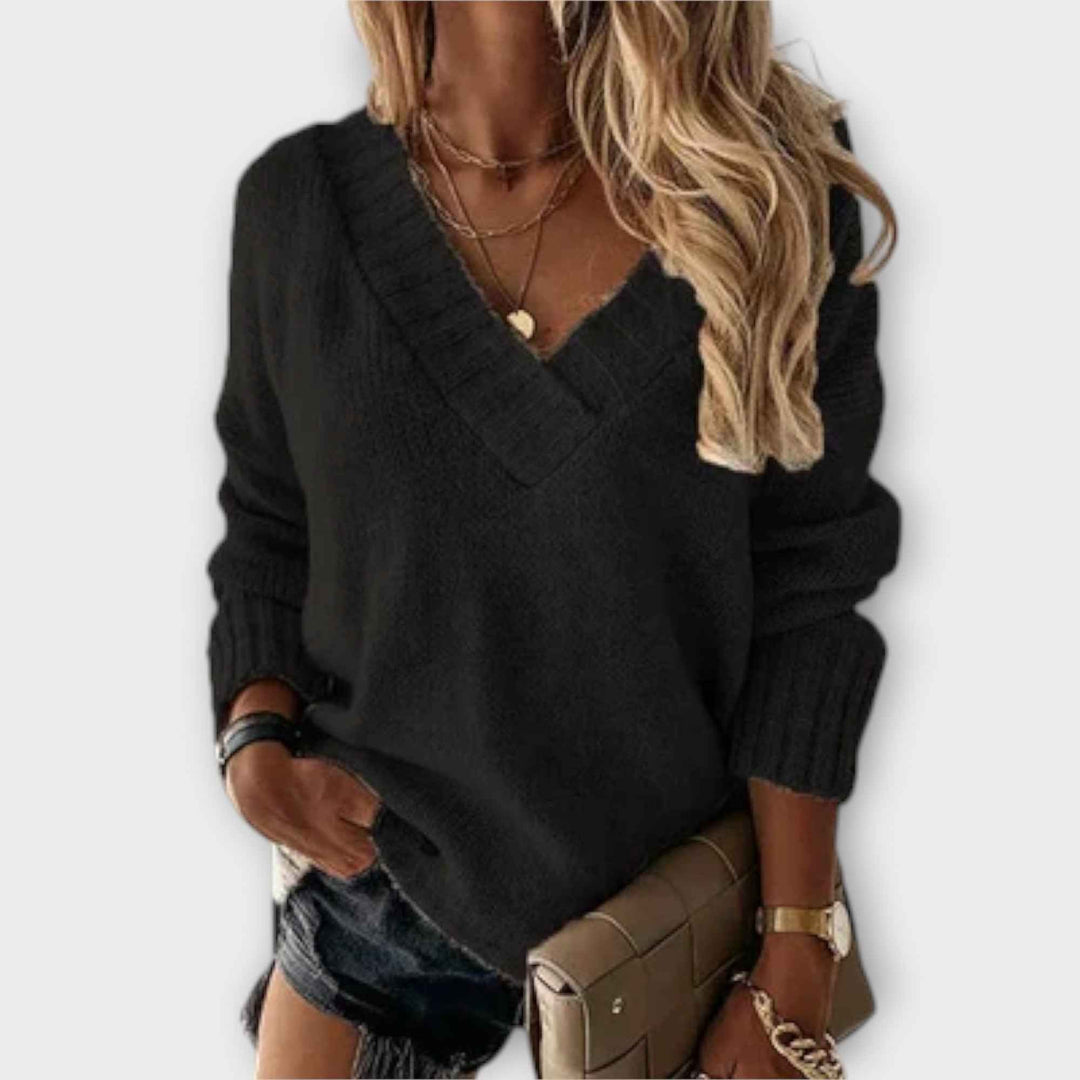 Jane - Komfortabel V-hals Sweater