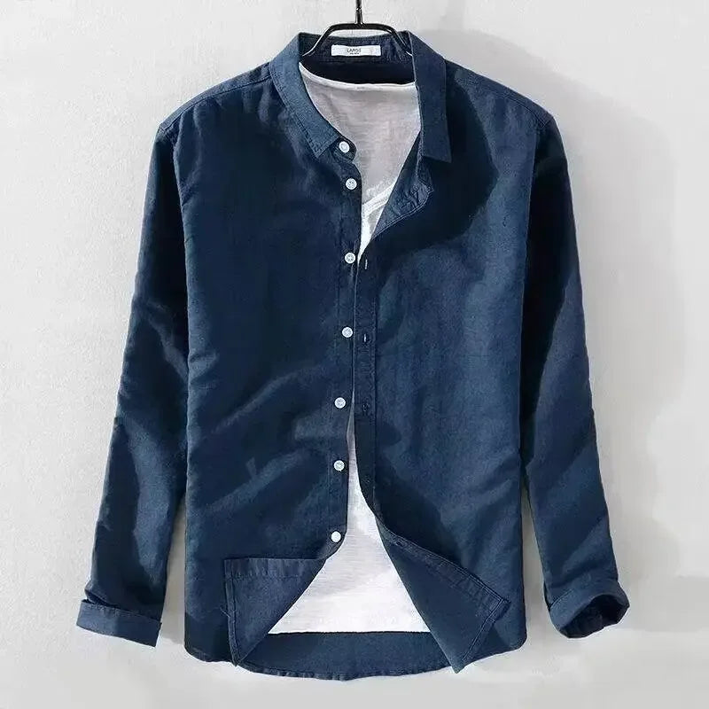 Casual Bomulds- og Linnedskjorte