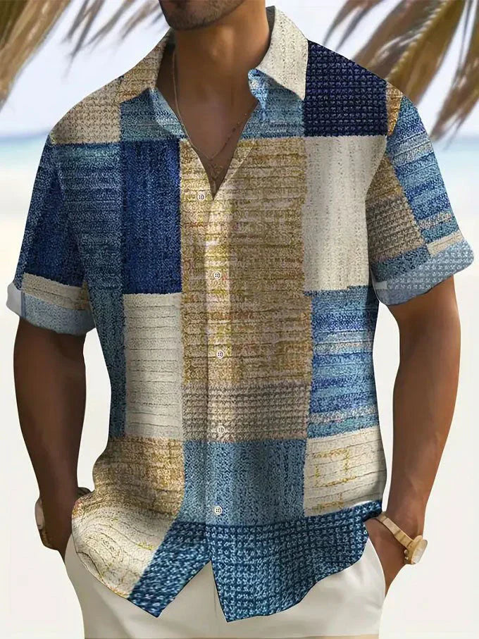 Elegant Patchwork Skjorte