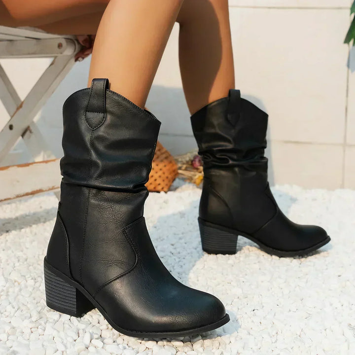 Klassiske Mid-Calf Western Støvler