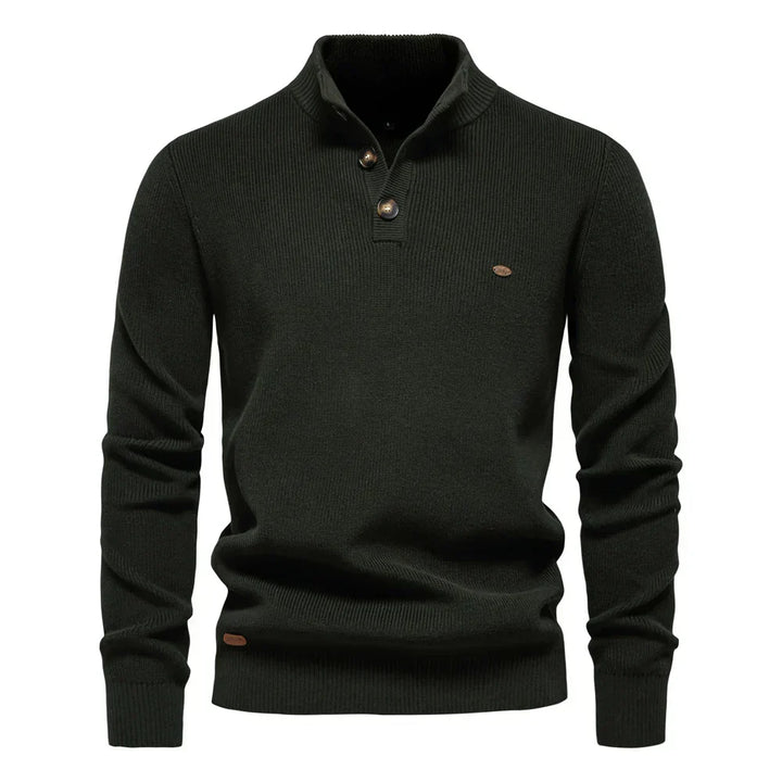 Konrad Stilfuld herrepullover med knapdesign