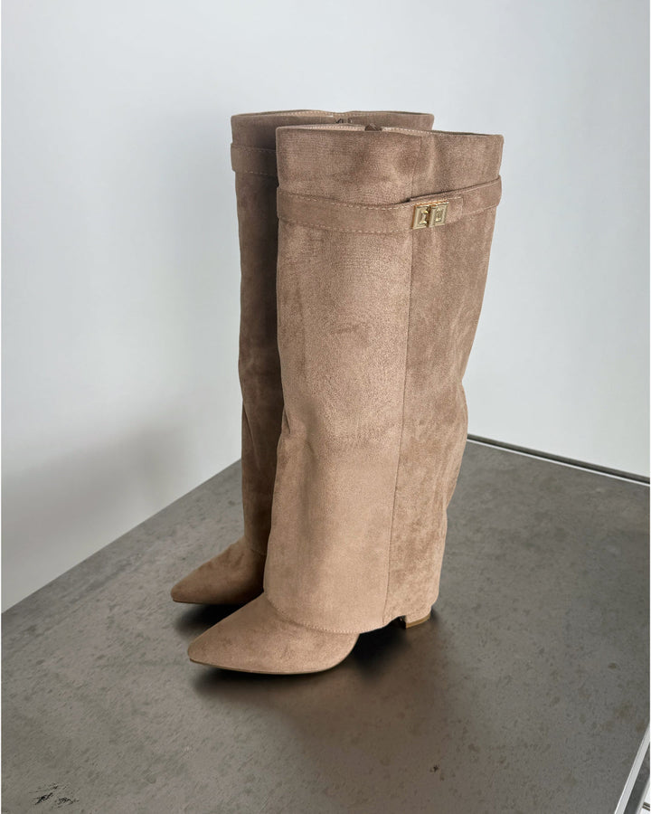 SALEM suede støvler, beige