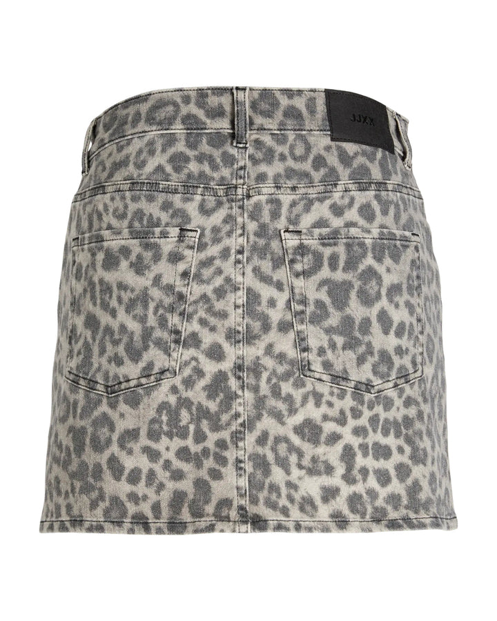 SARAH leopard nederdel, grå