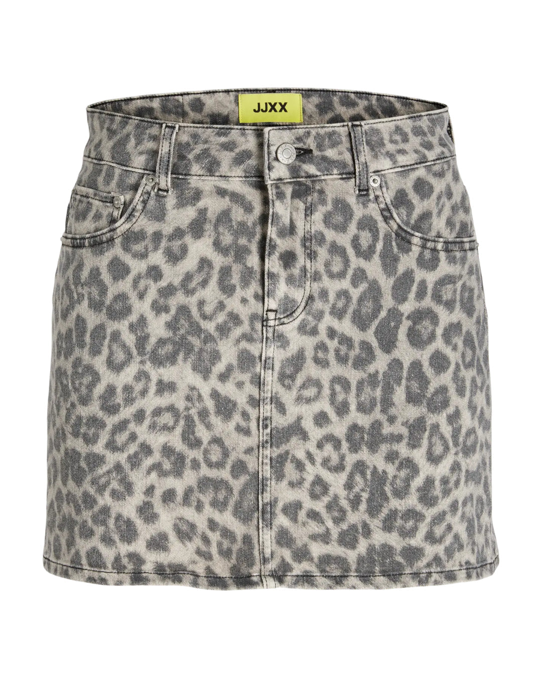 SARAH leopard nederdel, grå