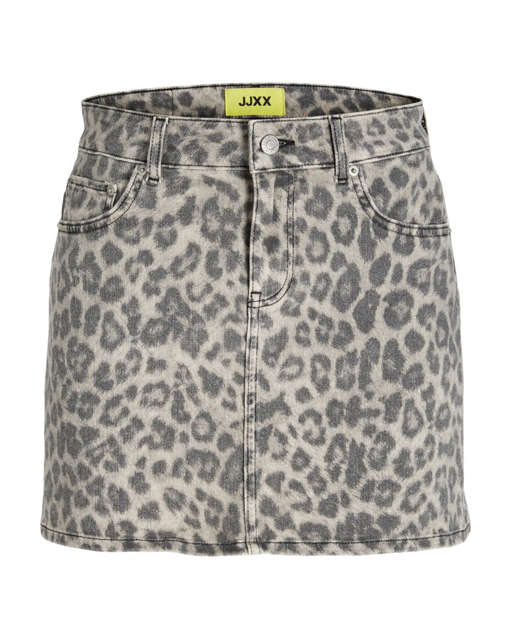 SARAH leopard nederdel, grå