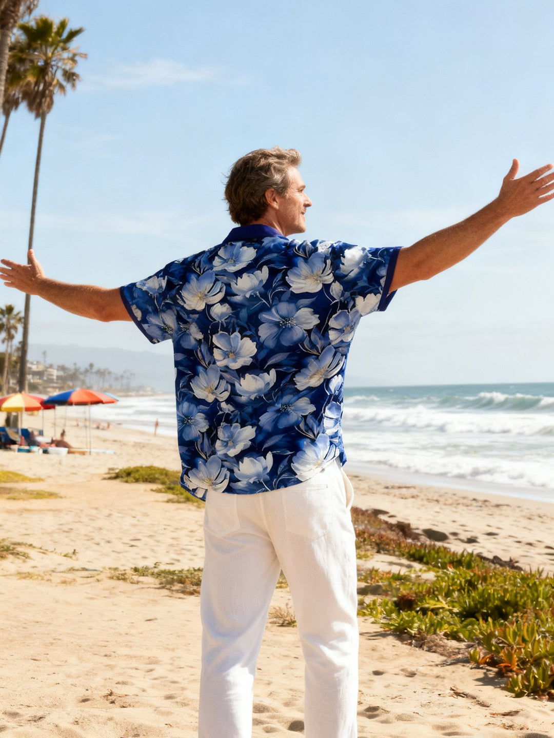 Alohadaddy Hawaiian Floral Print Men's Button Pocket Short Sleeve Shirt