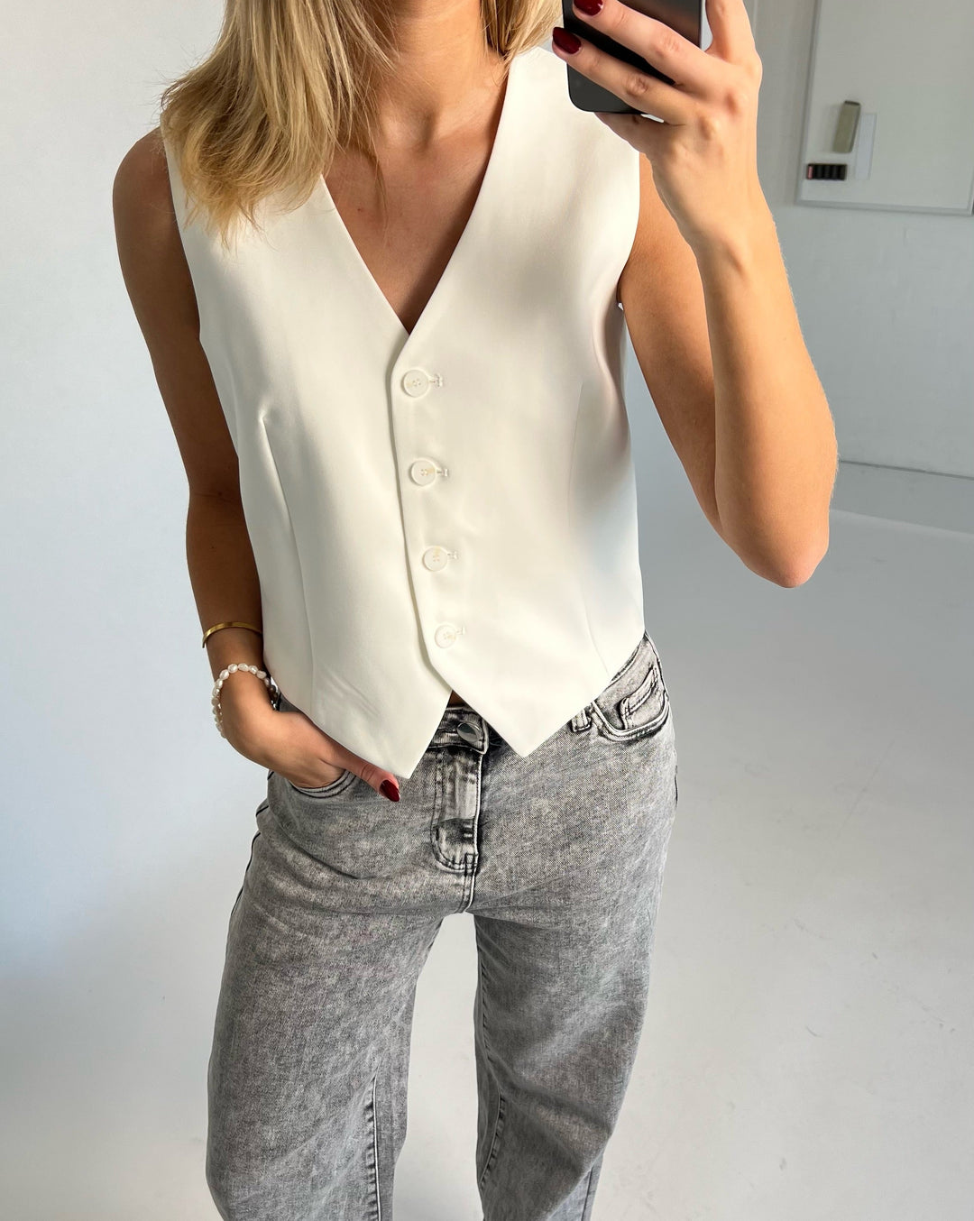 SHILOH vest, hvid