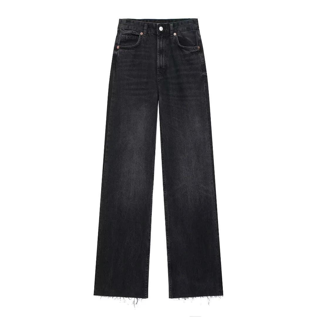 Sort Jeans Med Vidde Ben