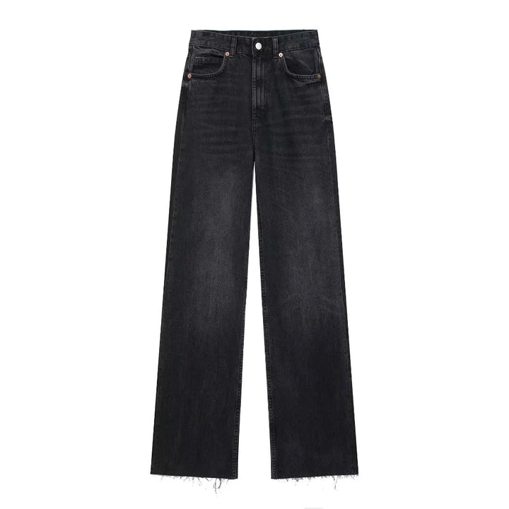 Sort Jeans Med Vidde Ben