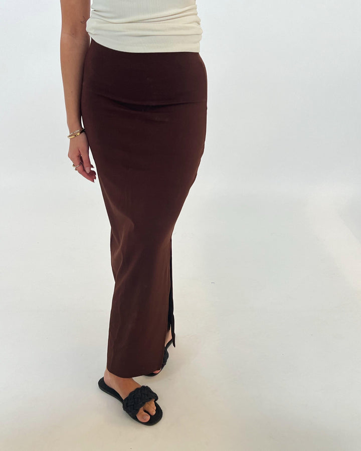 SOPHIA maxi nederdel, brun