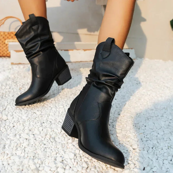 Klassiske Mid-Calf Western Støvler