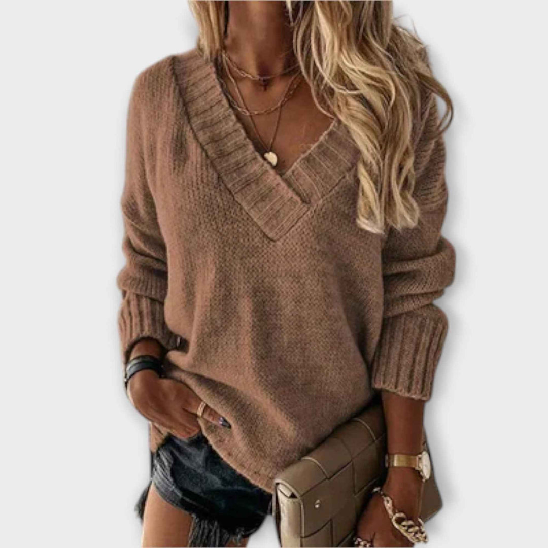 Jane - Komfortabel V-hals Sweater