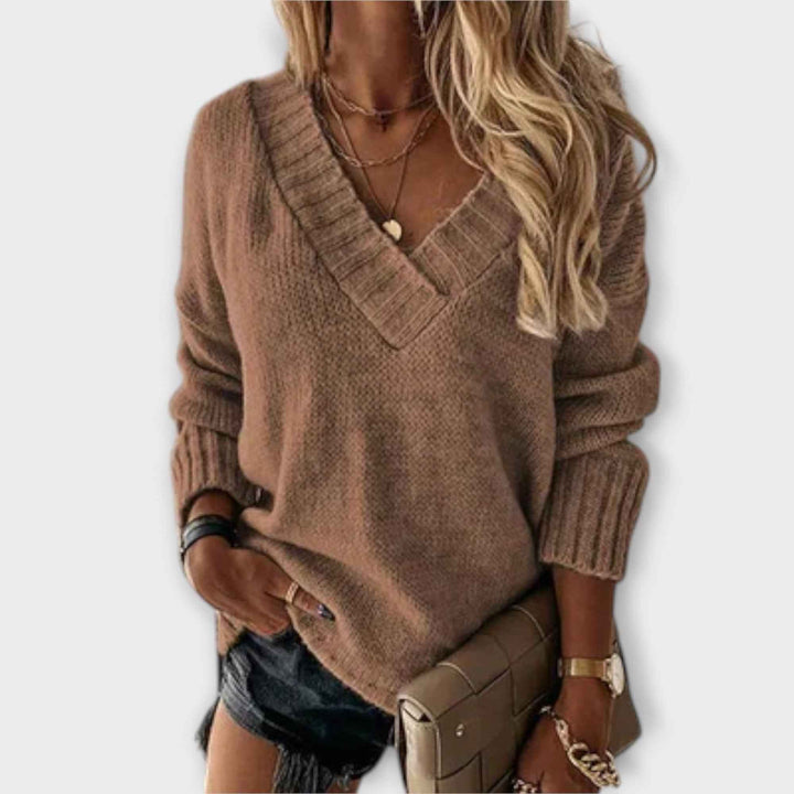 Jane - Komfortabel V-hals Sweater