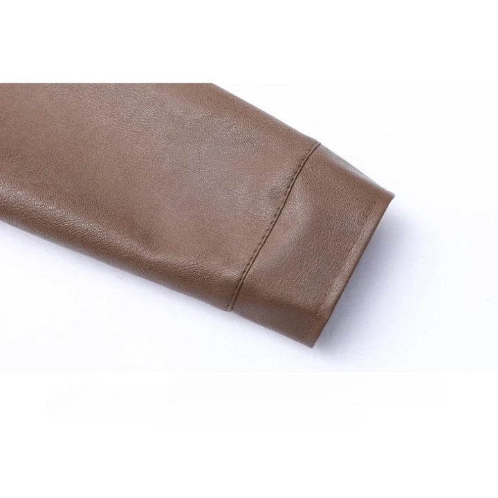 Elegant Læder Bomberjakke