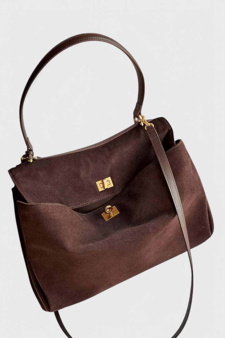 Henna Skuldertaske i Suede