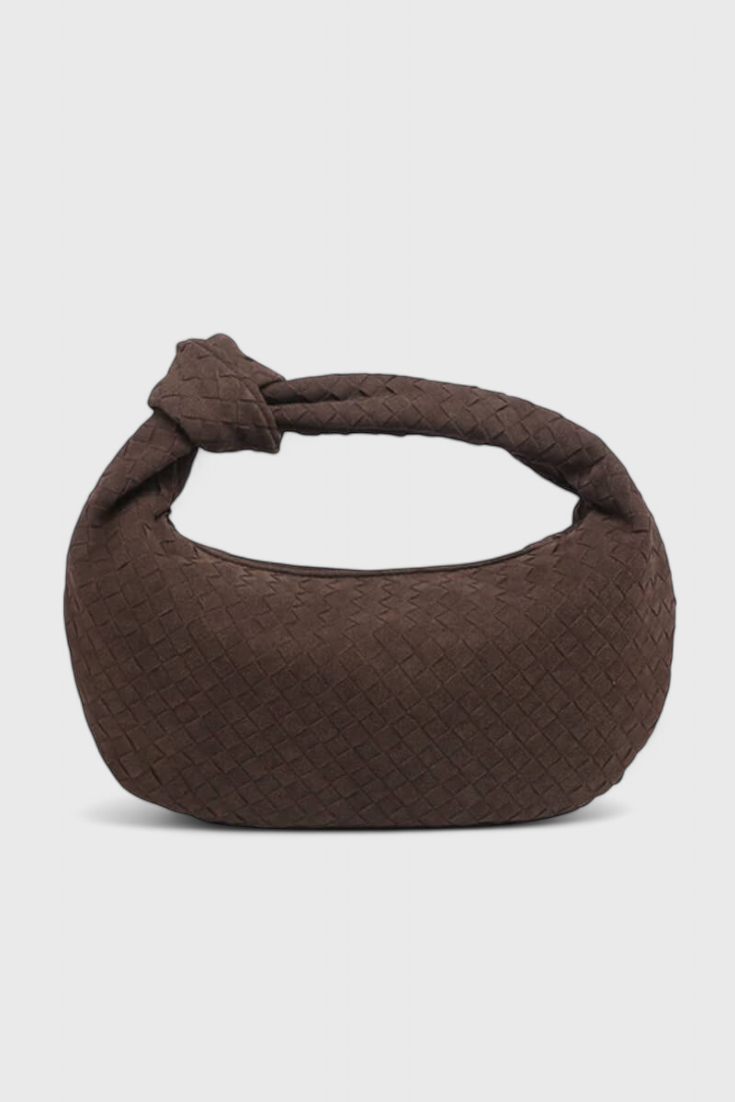 Sac Lila Medium Vævet med Sløjfedetalje
