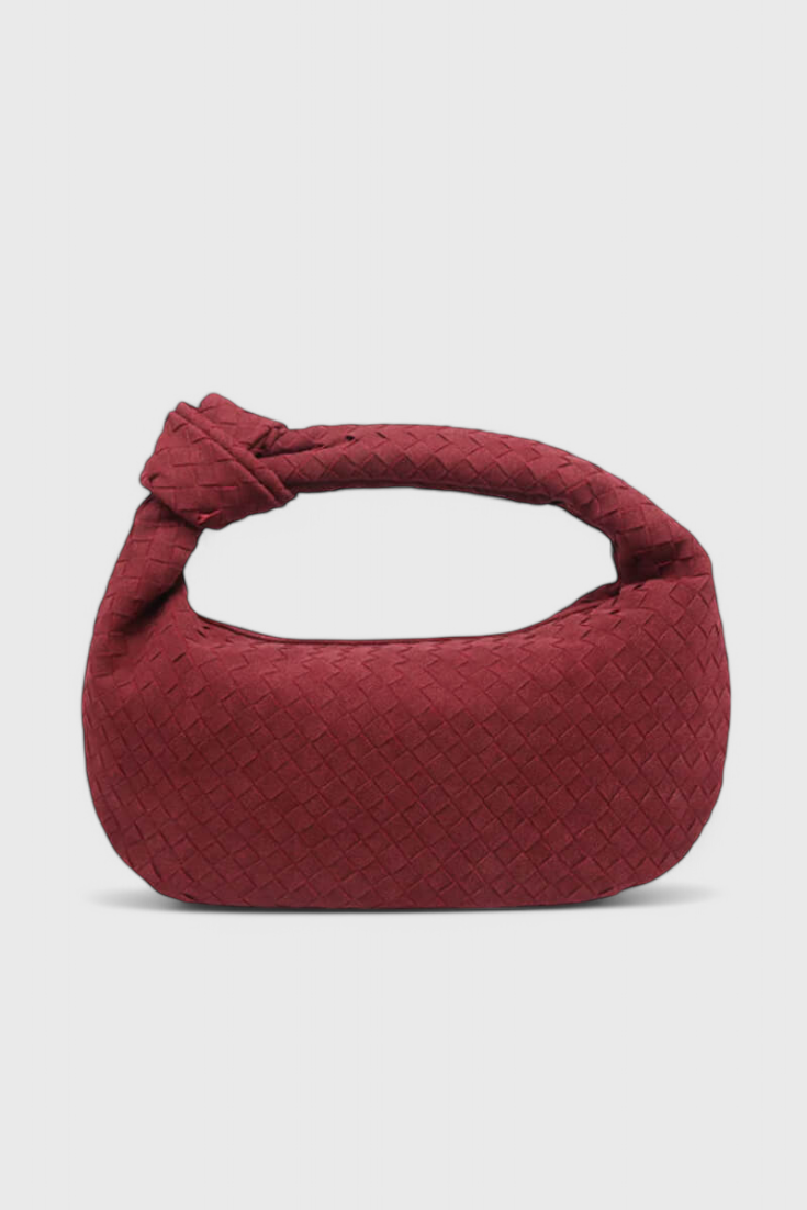 Sac Lila Medium Vævet med Sløjfedetalje
