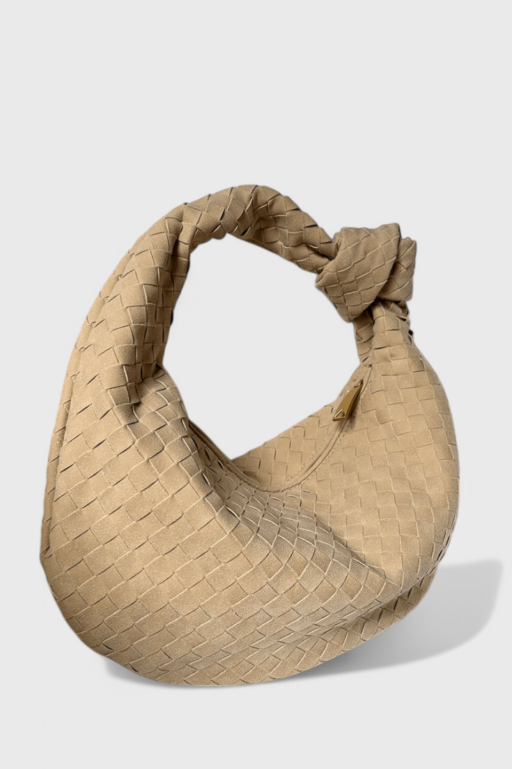 Sac Lila Medium Vævet med Sløjfedetalje