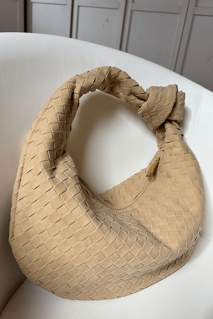 Sac Lila Medium Vævet med Sløjfedetalje