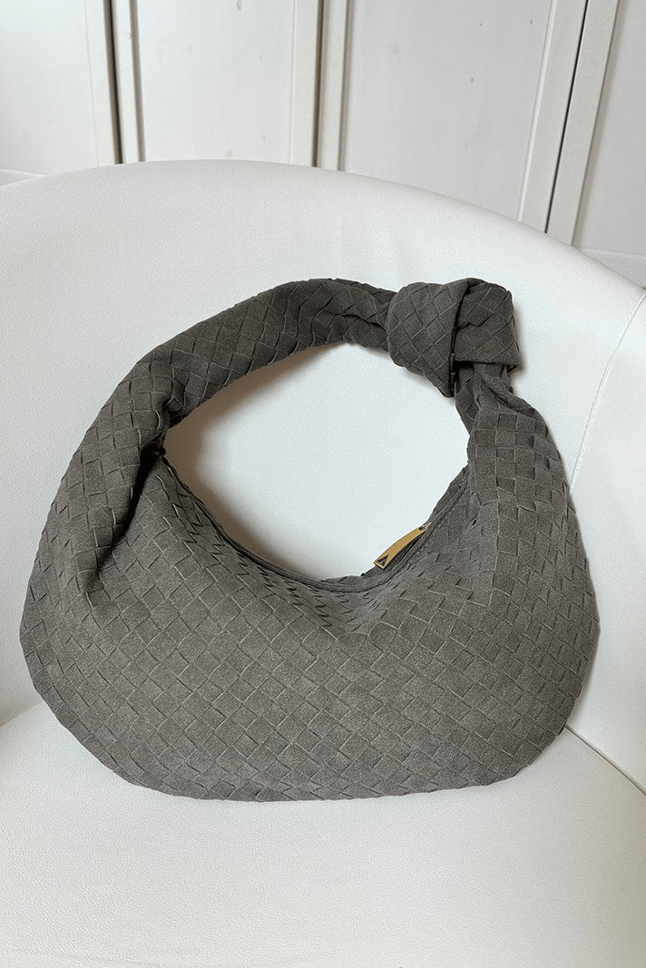 Sac Lila Medium Vævet med Sløjfedetalje