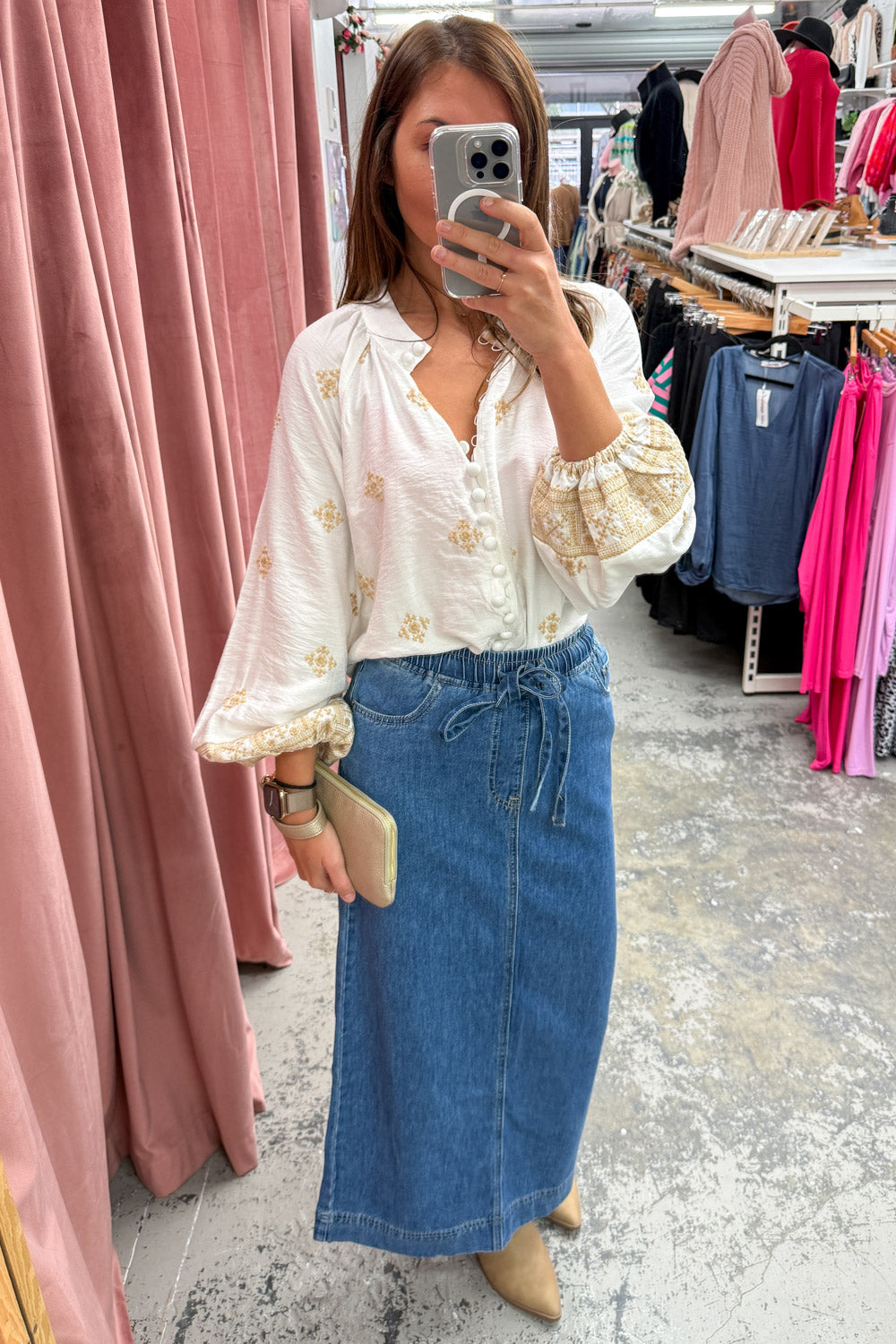 Sonya Denim Maxi-nederdel