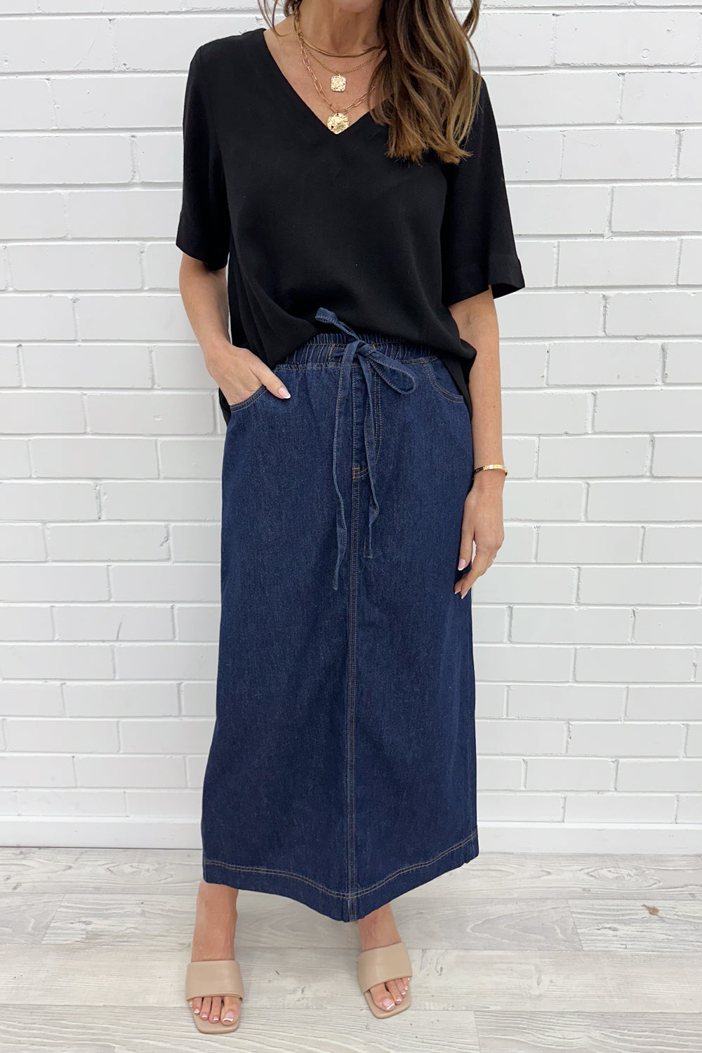 Sonya Denim Maxi-nederdel