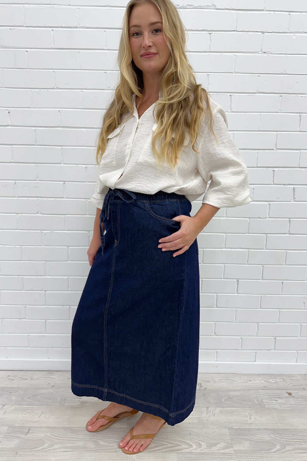 Sonya Denim Maxi-nederdel