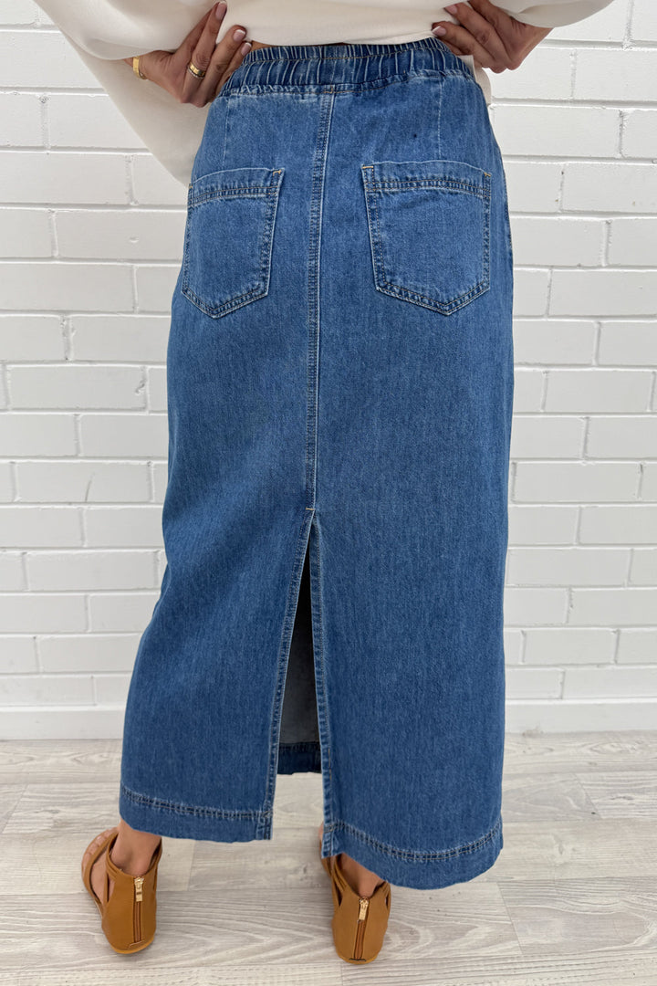 Sonya Denim Maxi-nederdel
