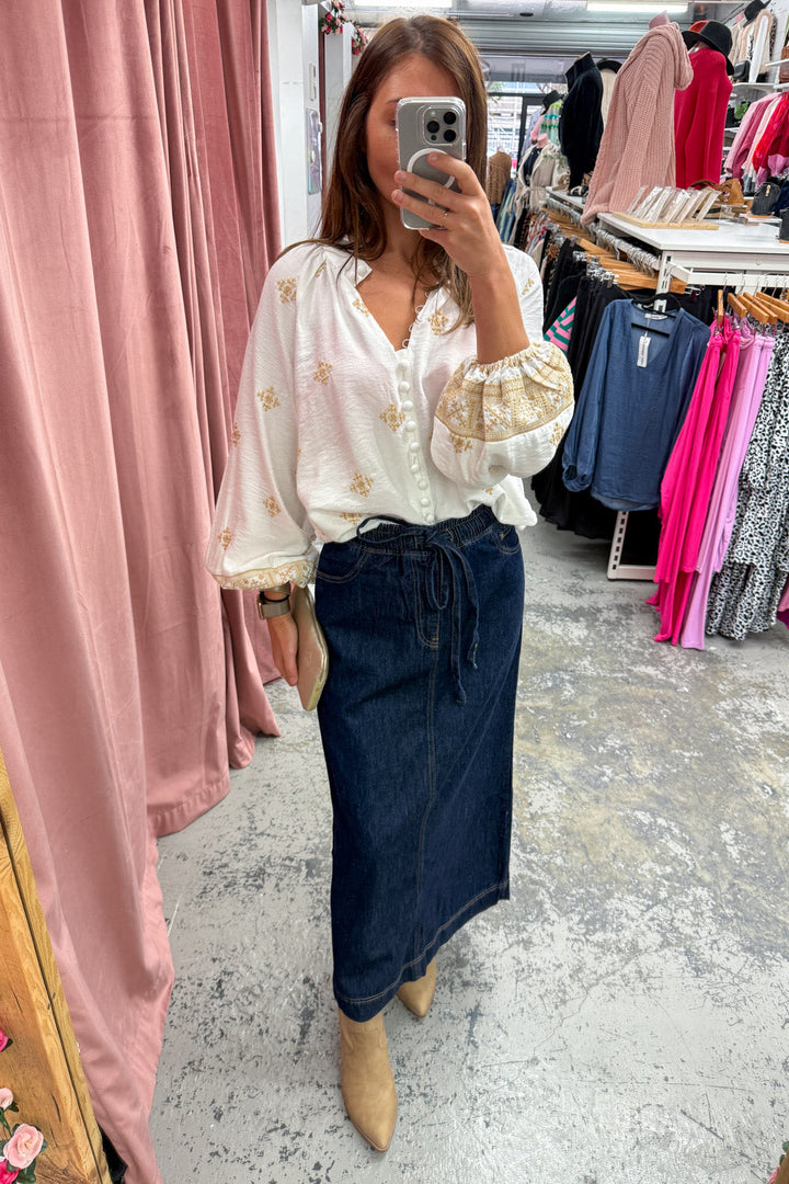 Sonya Denim Maxi-nederdel