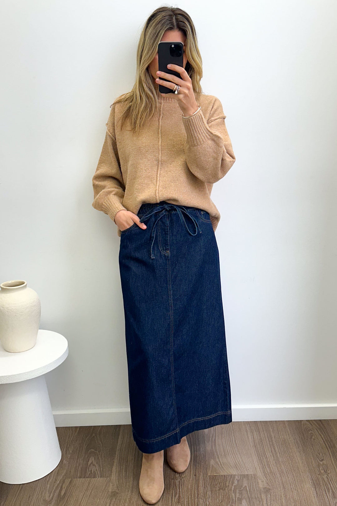 Sonya Denim Maxi-nederdel