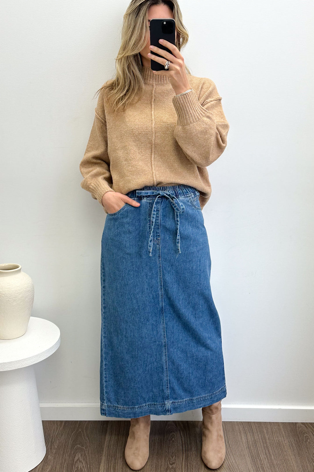 Sonya Denim Maxi-nederdel