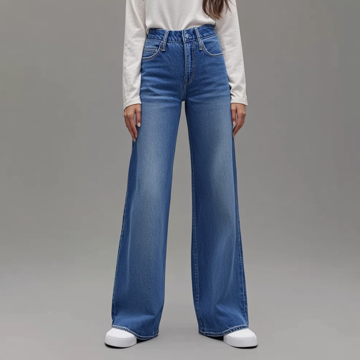 Blå Damebukser Wide Leg