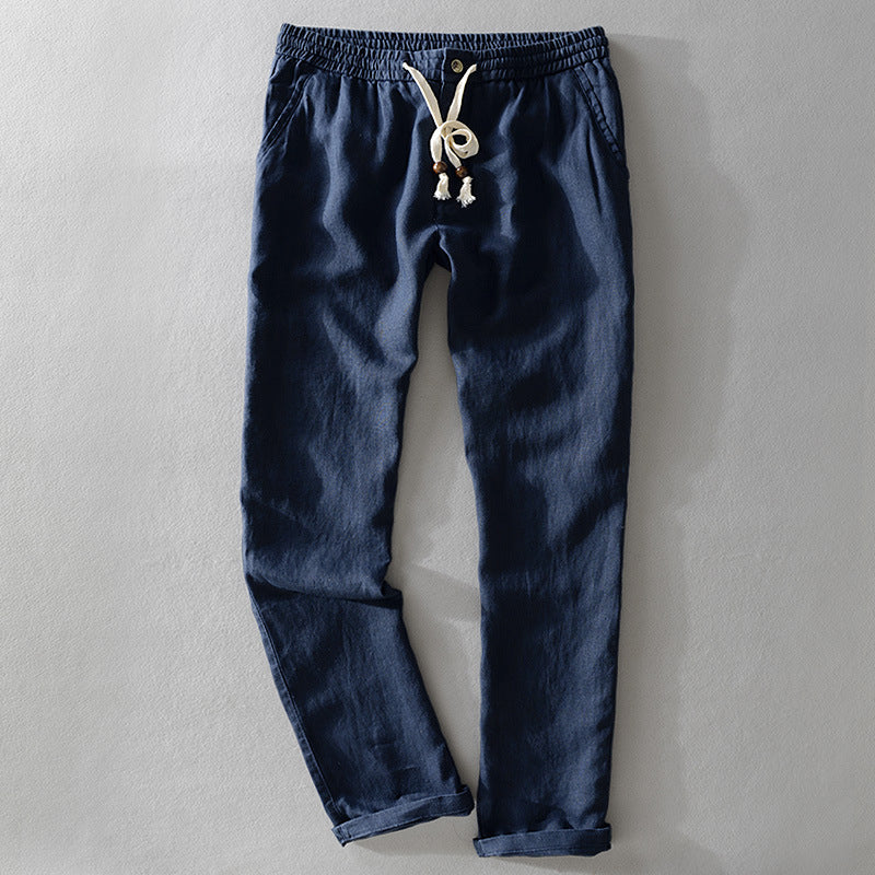 Harrington 100% Linned Bukser med Behagelig Talje