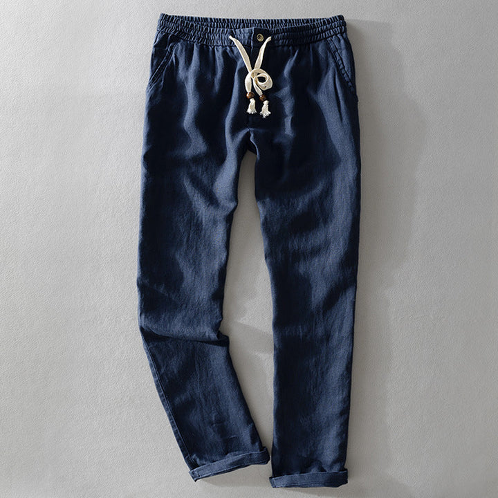 Harrington 100% Linned Bukser med Behagelig Talje