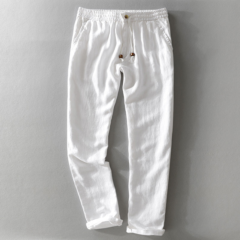 Harrington 100% Linned Bukser med Behagelig Talje